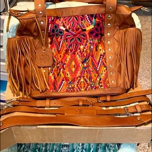DC Guatemala leather fringe Convertible Day Bag